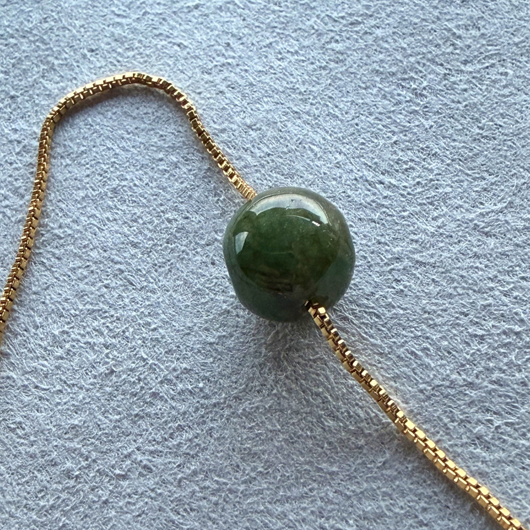 Vidde - Jade bead on gold vermeil necklace