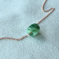 Moss - Natural Jade barrel with gold vermeil sterling silver