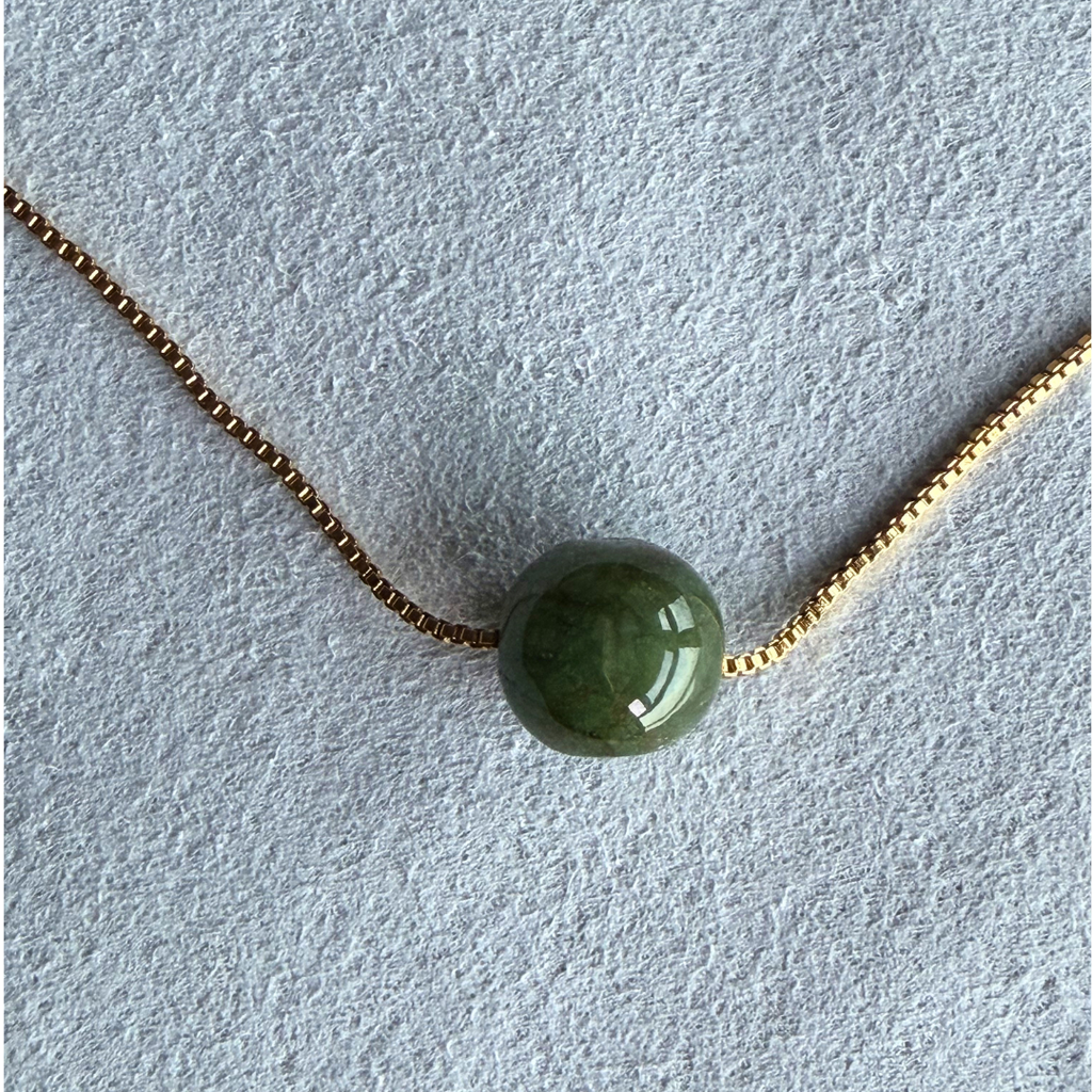 Vidde - Jade bead on gold vermeil necklace