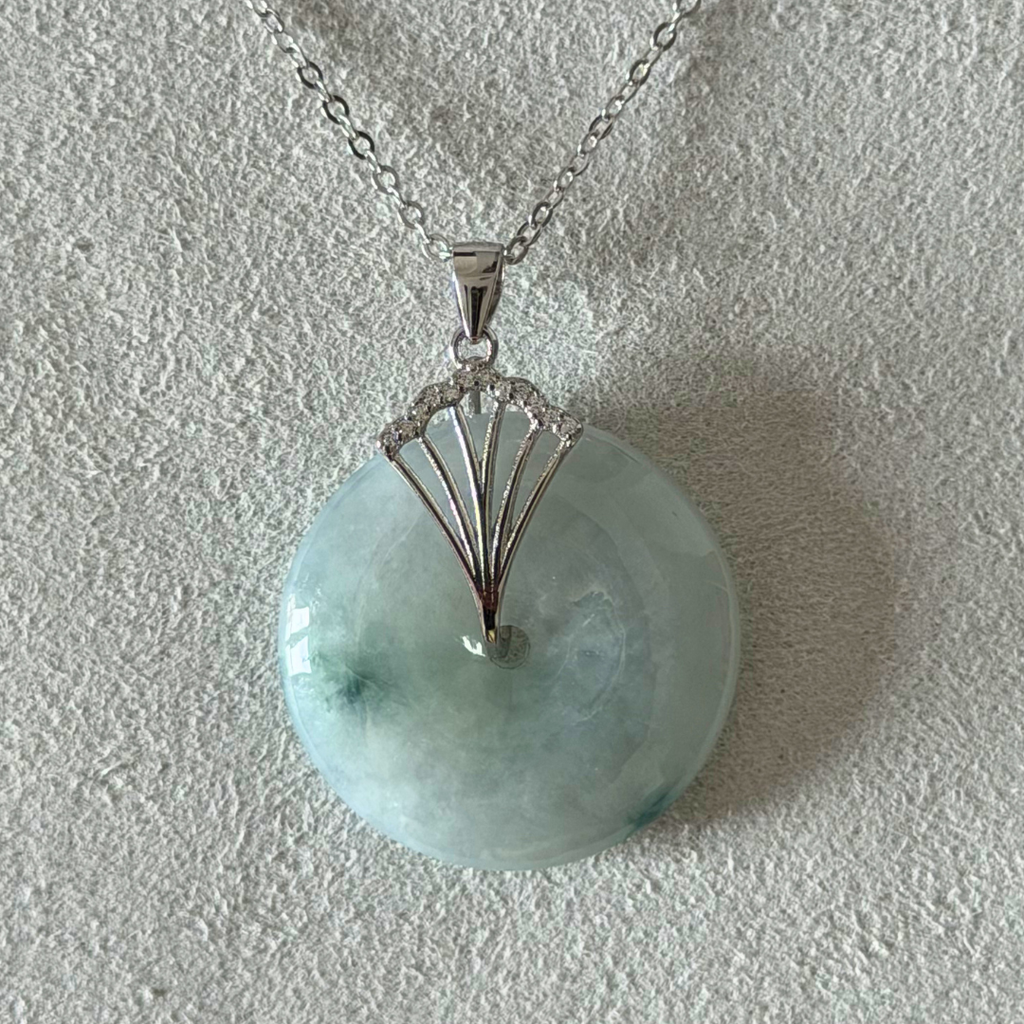 Fjord - Icy green tone jade disc