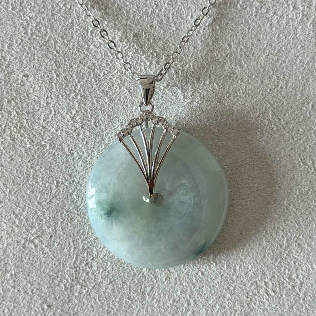 Fjord - Icy green tone jade disc