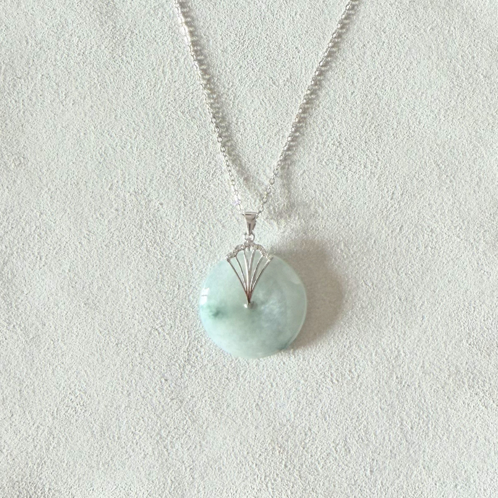 Fjord - Icy green tone jade disc