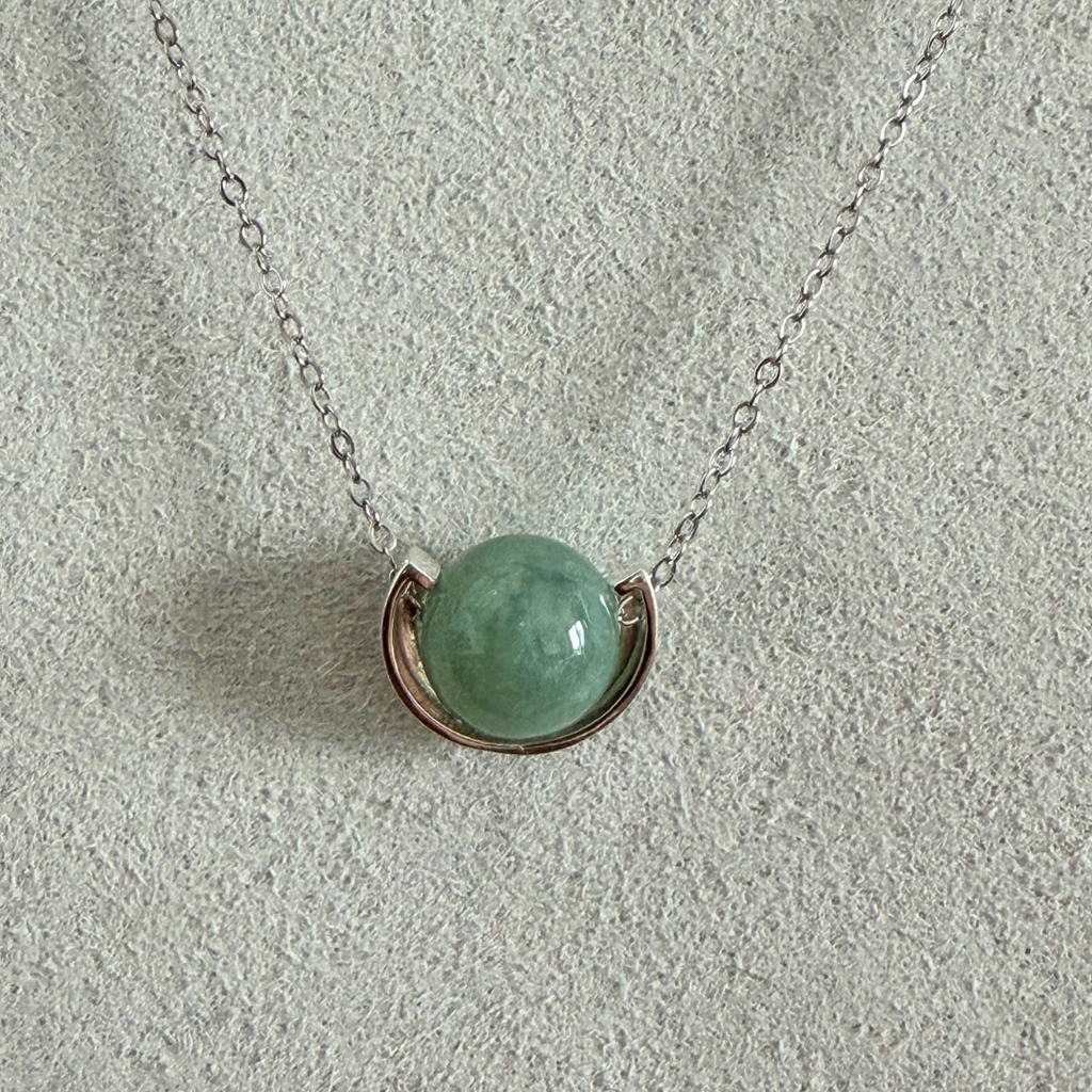 Saga - Jade sphere with silver