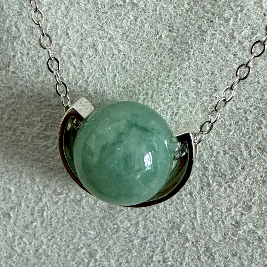 Saga - Jade sphere with silver