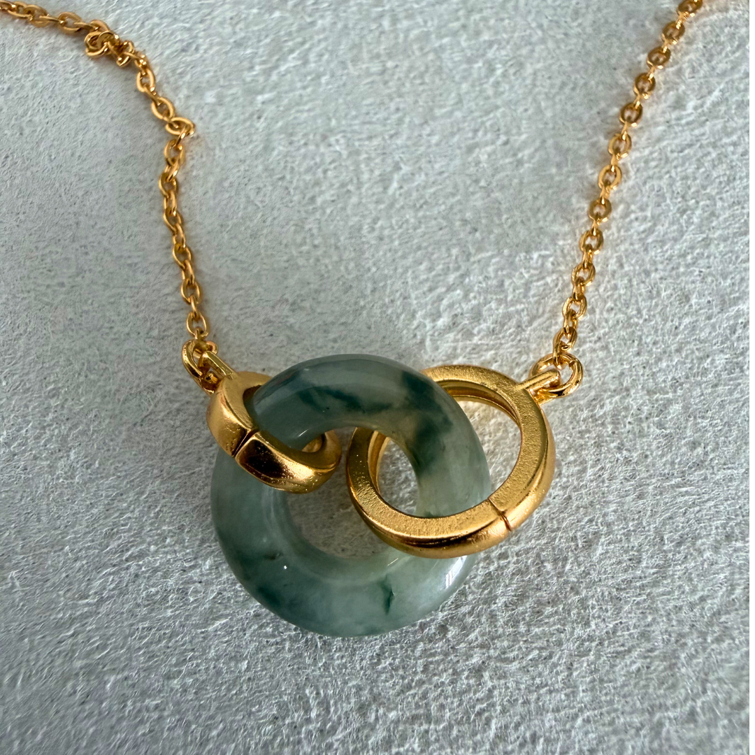Treenighet - trinity rings jade and gold vermeil