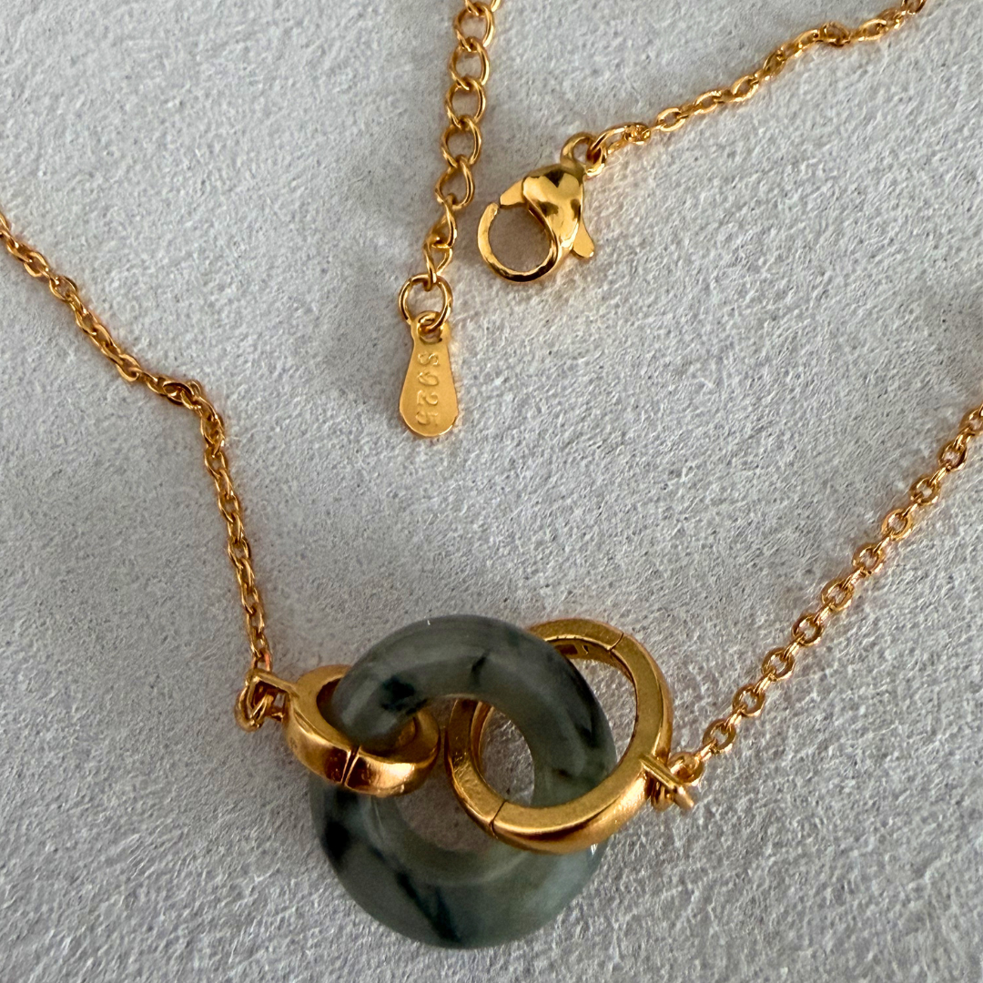 Treenighet - trinity rings jade and gold vermeil