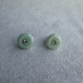 Sirkle - Pale green jade studs