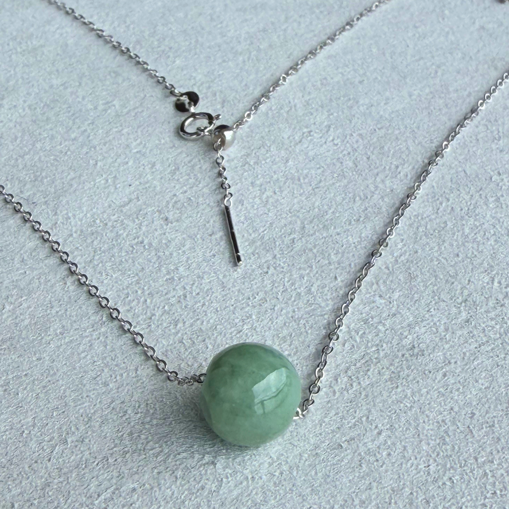 Runa - Jade sphere and sterling silver